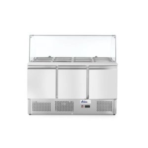 3-dveřový chladící salátový stůl s prosklenou nástavbou 1365x700x1300 mm | Arktic, 232798