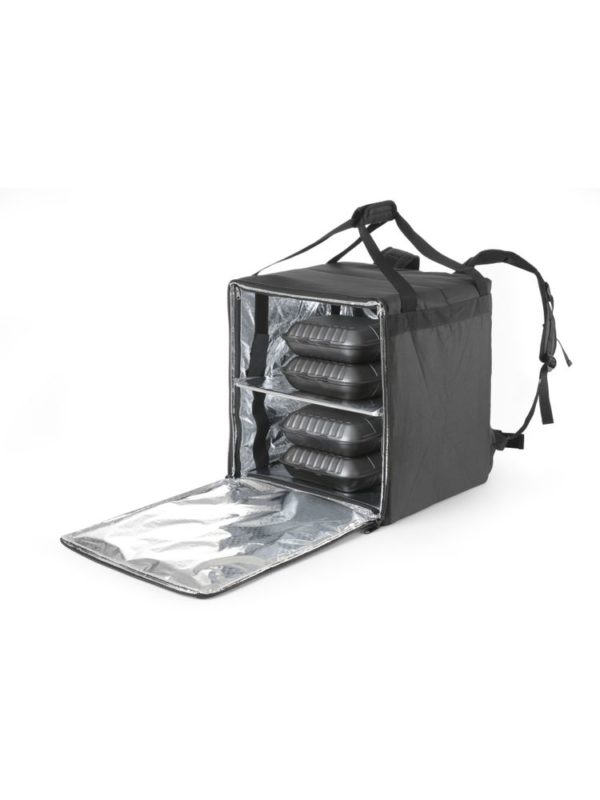 Termoizolační batoh pro přepravu potravin,  75,2L, Černá, 410x410x490mm | HENDI 709801