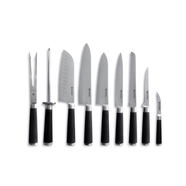 9dílná sada nožů,  Černá, 445x260x65mm | HENDI 975770