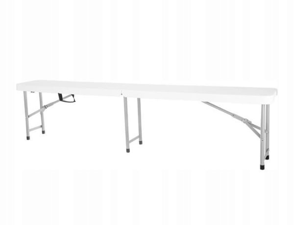 Cateringová skládací lavice - bílá | 180 cm