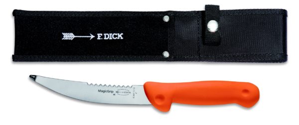 Lovecký nůž s pouzdrem MagicGrip oranžový - 15 cm