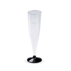 Pohárek krystal na sekt (PS) - dvoudílný - černa nožka - Ø 60 mm - 0,1 L [20 ks]