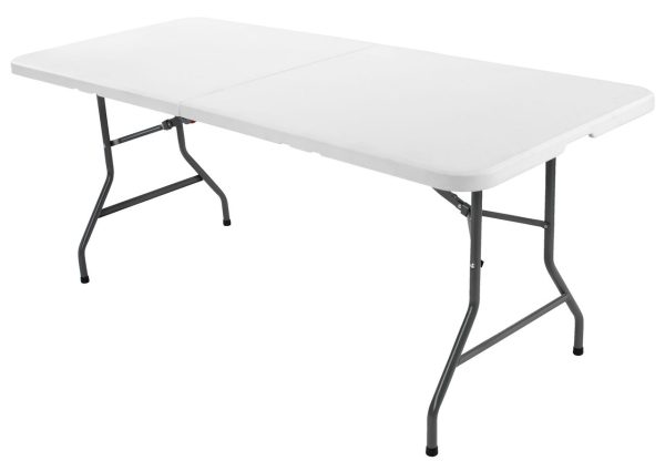 Cateringový skládací stůl - 180 cm - bílý plast