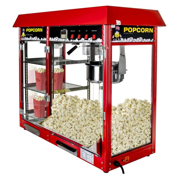 Stroj na popcorn s vyhrievanou vitrínou 1700W 1