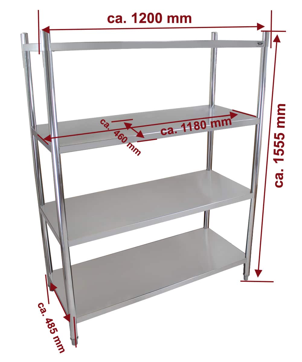 Gastro nerezový regál - max. 600 kg | BER4 - Obrázek 7