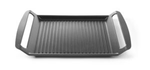 Grilovacia platňa pre indukčné sporáky - ryhovaná - 390x260x35 mm | Hendi 629130