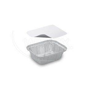 Miska (ALU) hranatá 129 x 103 x 34 mm 250 ml + víčko [20 sad]
