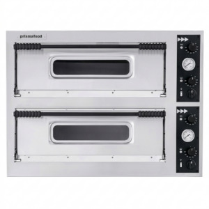 Pizza kamna Basic Slim - 2 komory - 12000 W | Hendi 226933 z nerezavějící oceli se skvěle hodí do každé pizzerie, restaurace nebo bufetu.