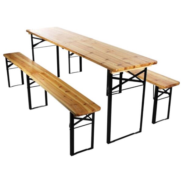 Pivný set DORTMUND Max3 Slim - 220 cm - stôl + 2 lavice je ideálnym riešením pre festivaly, grilovačky, záhradné párty ako aj rôzne podujatia.