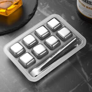 Sada nerezových kociek náhrada ľadu 8 ks