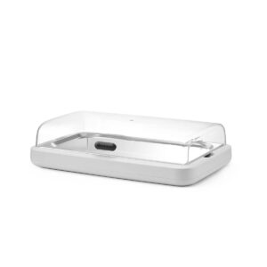 Chladiaca vitrína s vekom UNIQ - 593x389 mm - biela | Hendi 871911 predstavuje elegantné a funkčné riešenie na atraktívnu prezentáciu studených pokrmov.️