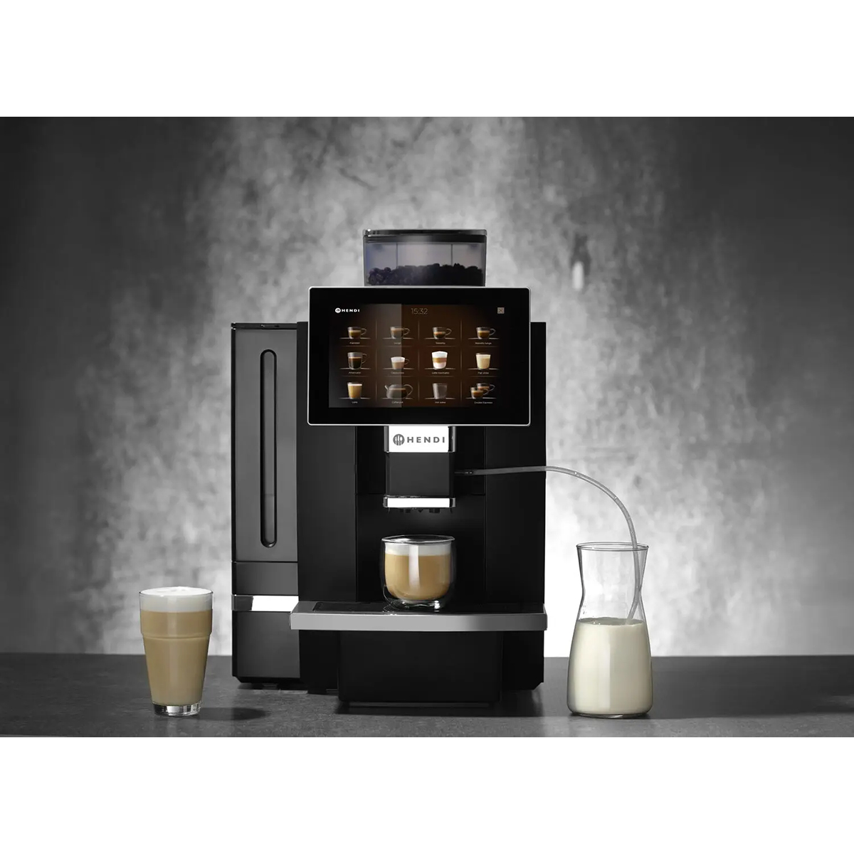 Automatický kávovar - 230V/3000 W | Hendi 209950 s 20 programovateľnými nápojmi je určený pre malé a stredné kaviarne, hotely, motely a pod.