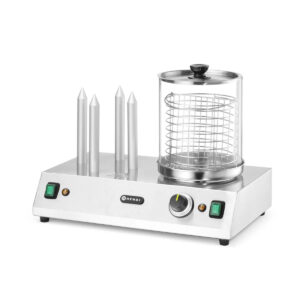 Hotdogovač - 550 W - 500x310x395 mm | Hendi 265031 je profesionálne zariadenie určené na rýchle a rovnomerné ohrievanie klobás aj pečiva.