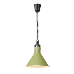 Ohrevná lampa - 250 W - Ø 275x250 mm - zelená | Hendi 273920 poskytuje spoľahlivý a rovnomerný ohrev jedál priamo na tanieri alebo v gastronádobe.️