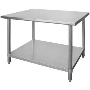 Centrální pracovní stůl s policí – 1200×600 mm – Budget Line | Hendi 812457