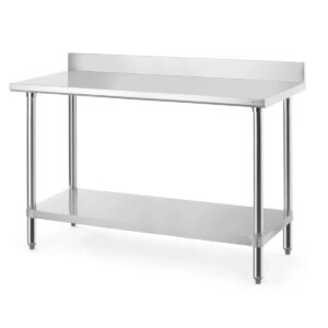 Pracovní stůl se zadním lemem – 1400×600 mm – Budget Line | Hendi 817582