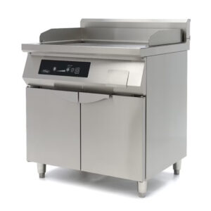 Indukčná grilovacia platňa so skrinkou – hladká/drážkovaná – 10000 W | Maxima 09371100 s 2 zónami a reguláciou 80–300 °C.