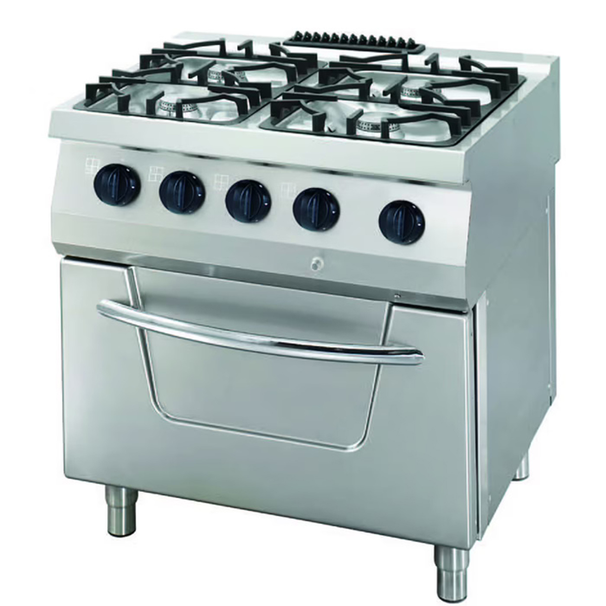 Plynový sporák Heavy Duty + plynová rúra - 4 horáky - 31 kW | Maxima 09396102 je profesionálne zariadenie s výkonom 31 kW a výkonom rúry 7 kW.
