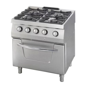 Plynový sporák Heavy Duty + plynová rúra - 4 horáky - 37 kW | Maxima 09396113 je profesionálne zariadenie s výkonom 37 kW a výkonom rúry 7 kW.