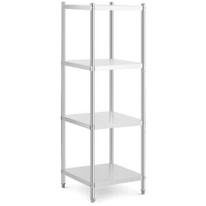 Nerezový regál – 60 × 60 × 180 cm – 200 kg | RCER-6060 se 4 policemi (50 kg každá) je ideální do gastro provozů i domácnosti.