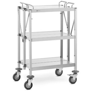 Servírovací vozík – skládací – 3 police – 100 kg | RCSW-100