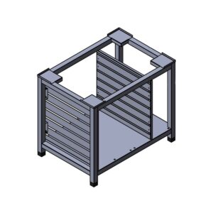 Podstavec pod konvektomat RT-611/1011 z kvalitnej ocele s rozmermi 840x580x(V)700 mm a čistou hmotnosťou 25 kg.