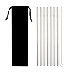 8x ø6mm nerezové slamky s čistiacou kefkou