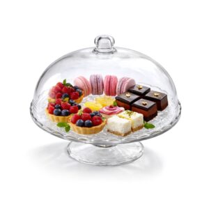 Servírovací sklenený podnos - okrúhly s vekom 29 cm | CH-DIO8041 je elegantným riešením pre štýlové podávanie zákuskov, ovocia ako aj rôzneho pečiva.️