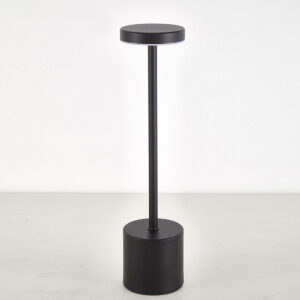 Luxusní černá dotyková LED lampa Gastrokitchen, 3 odstíny bílé, stmívatelná 0,5 - 2 W, baterie 1200 mAh, USB-C, do kavárny, restaurace nebo na noční stolek.
