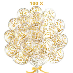 Sada 100ks balónov so zlatými konfetami