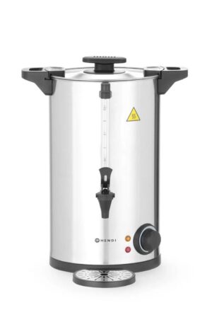 Profesionálny ohrievač horúcich nápojov značky HENDI 211083 s kapacitou 9 l a dvojitou stenou. Vhodný k ohrevu vody, čaju, vína, grogu s nastavením teploty.