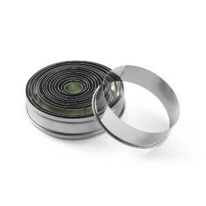 Sada okrúhlych vykrajovačiek - 14 ks | Hendi 673416 z nehrdzavejúcej ocele umožňuje presné vykrajovanie cesta, fondánu a príloh v gastro prevádzkach.