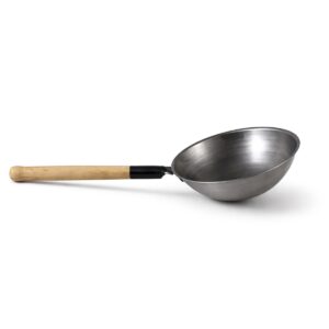 Wok pánev – Ø 30 cm – uhlíková ocel – dřevěná rukojeť