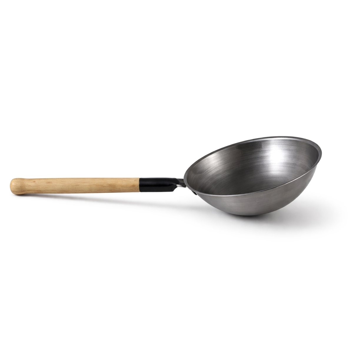 Wok pánev – Ø 30 cm – uhlíková ocel – dřevěná rukojeť