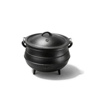 Litinový kotlík Gastrokitchen o objemu 13,5 l je vhodný pro přípravu polévek a dušených pokrmů. Robustní provedení, poklice a praktická rukojeť.