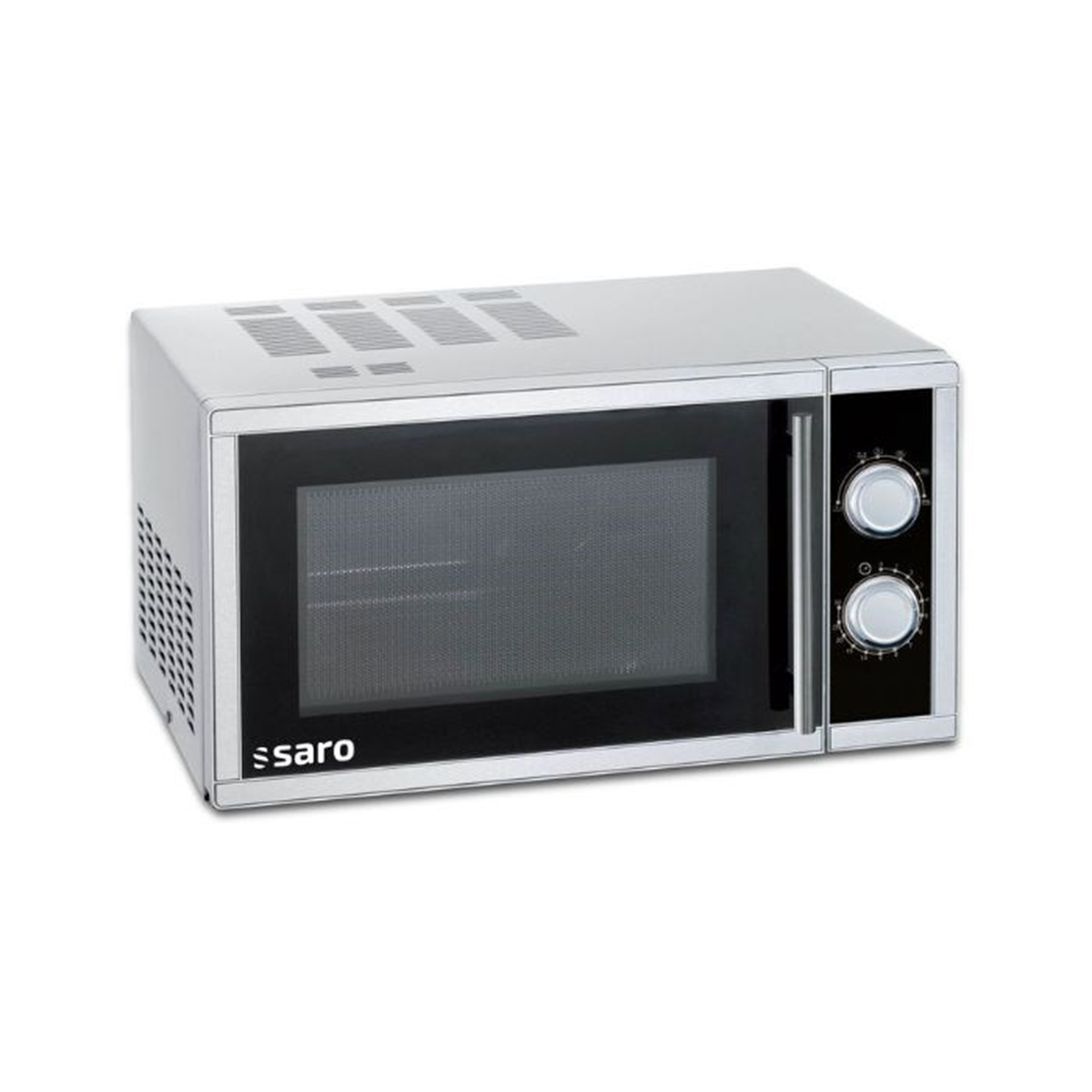 Mikrovlnná rúra s grilom Saro WD 900 U s objemom 23 l. 5 úrovní výkonu, funkcia rozmrazovania a grilu pre rýchlu prípravu pokrmov v gastro prevádzkach.️