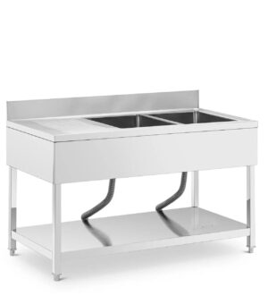 Umývací stôl s umývadlom 140 x 70 x 97 cm | Royal Catering | Royal Catering z nehrdzavejúcej ocele je určený pre každú profesionálnu kuchyňu.