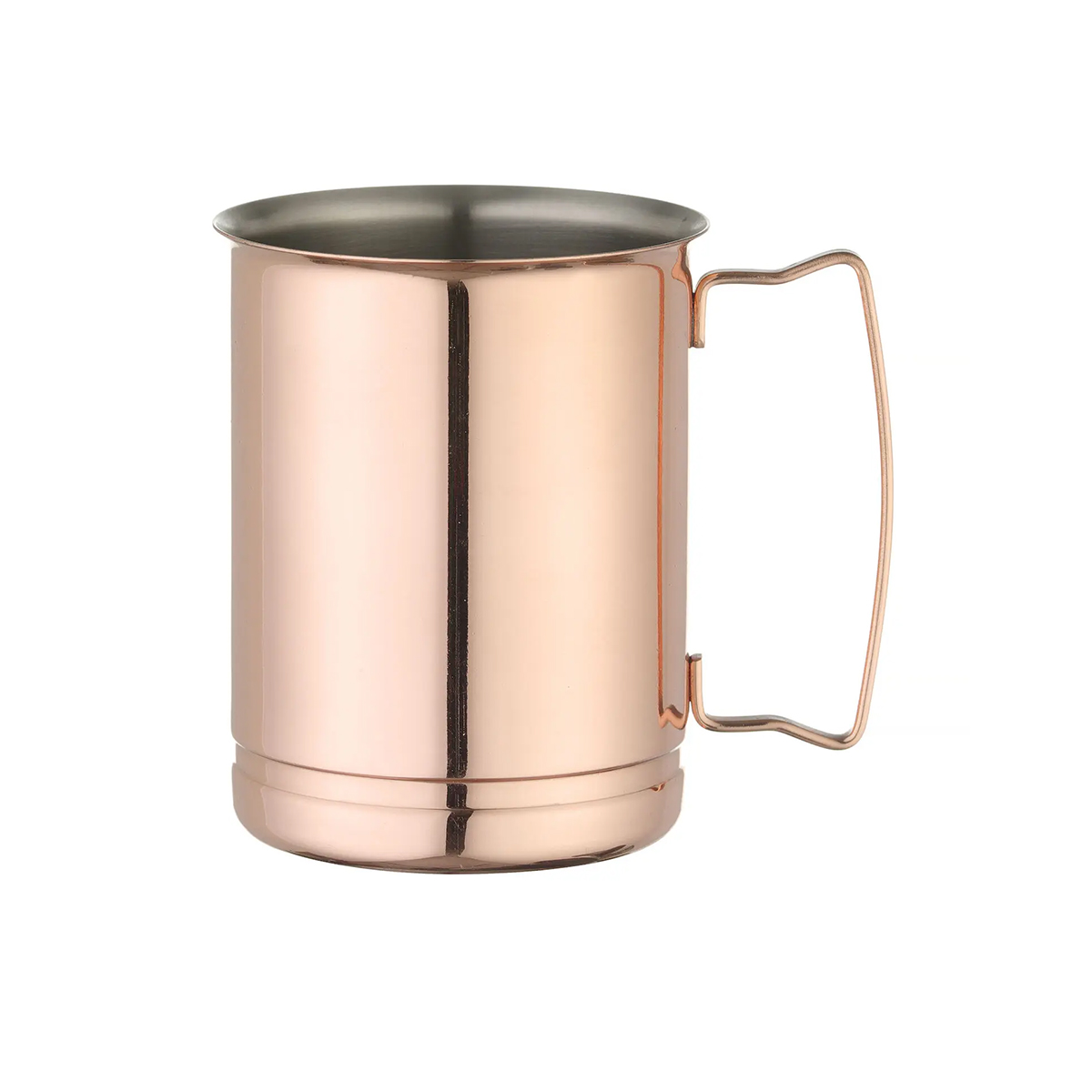 Měděný koktejlový hrnek BarUp 0,4 l z nerezové oceli s leštěným povrchem je ideální na Moscow Mule i další míchané nápoje.