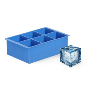 Silikonová forma na 6 velkých kostek ledu Bar up 170x110x52 mm. Pomalu tající kostky pro stylové chlazení drinků a nápojů.
