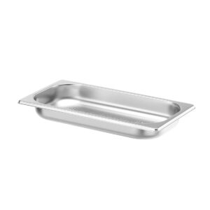 Perforovaná gastronádoba Hendi GN 1/3 o objemu 1,2 l z nerezové oceli 18/8. Vhodná pro chladničky, konvektomaty, Bain-Marie i chafingy.