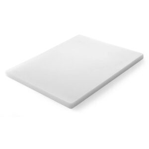 Bílá krájecí deska Hendi 500 × 350 mm z odolného HDPE s protiskluzovými nožičkami. Profesionální řešení pro každodenní přípravu surovin.