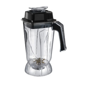 Mixovací nádoba Hendi 943489 o objemu 2,5 l z polykarbonátu a s mixovací čepelí z nerezové oceli s titanovým povlakem.