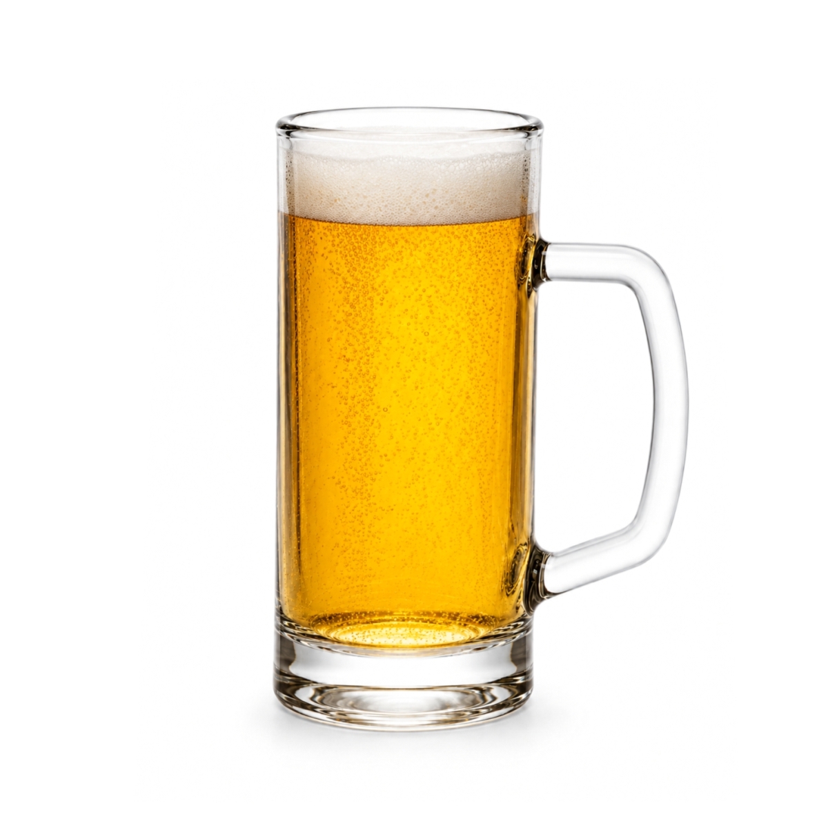 Skleněný krýgl na pivo 400 ml s uchem, silným dnem a robustním sklem. Vhodný na studené nápoje do gastro provozů i domácností.
