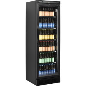 Chladicí skříň prosklené dveře CEV 425 BLACK | TEFCOLD