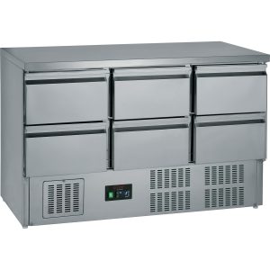 Saladeta 6 zásuvek nerez GS365ST/6 Zásuvek | TEFCOLD