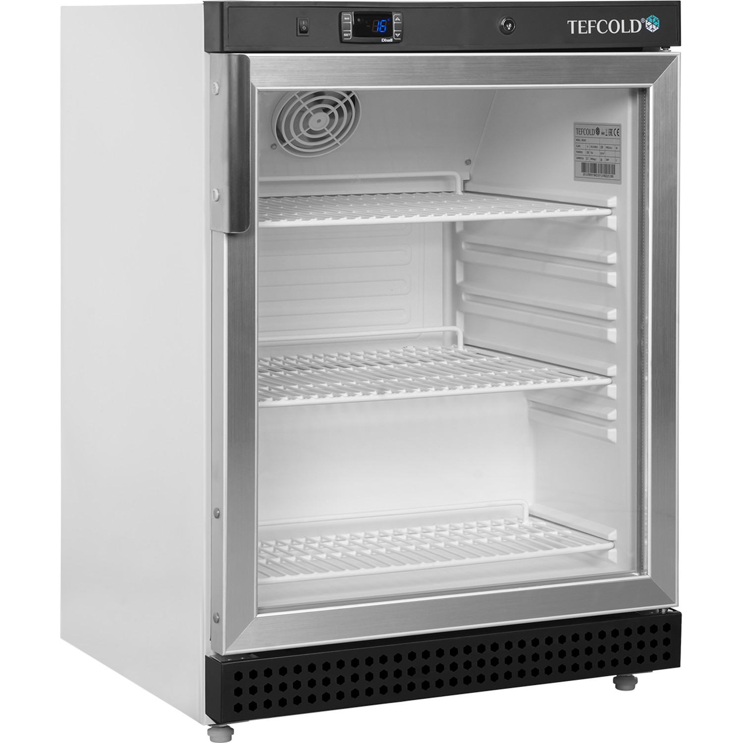 Chladicí skříň prosklené dveře, bílá UR 200 G | TEFCOLD