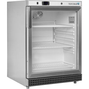 Chladicí skříň prosklené dveře, nerez opláštění UR 200 SG | TEFCOLD