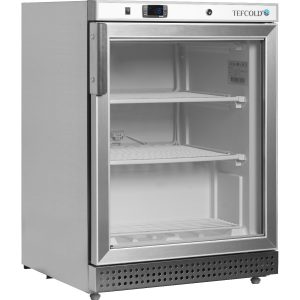 Mrazicí skříň prosklené dveře, nerez UF 200 SG | TEFCOLD
