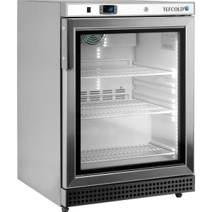 Mrazicí skříň prosklené dveře, nerez UF 200 VSG | TEFCOLD