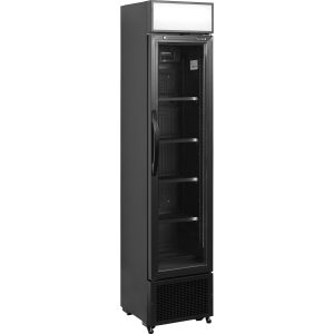 Chladicí skříň prosklené dveře FSC 175H Black | TEFCOLD